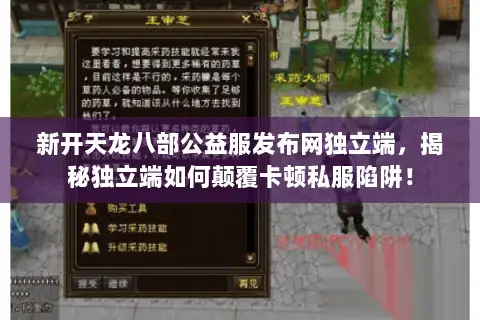 新开天龙八部公益服发布网独立端,揭秘独立端如何颠覆卡顿私服陷阱! 新开天龙八部公益服发布网独立端,揭秘独立端如何颠覆卡顿私服陷阱!