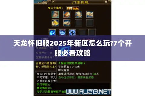 天龙怀旧服2025年新区怎么玩?7个开服必看攻略