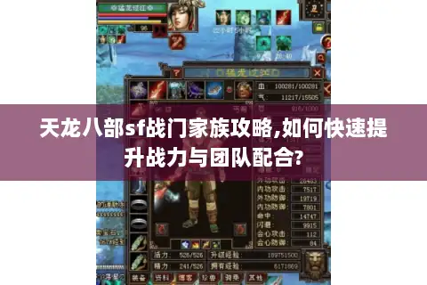 天龙八部sf战门家族攻略,如何快速提升战力与团队配合?