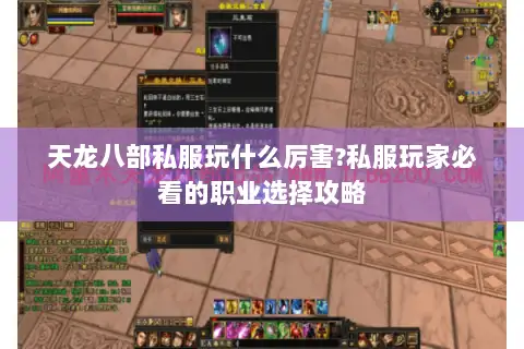 天龙八部私服玩什么厉害?私服玩家必看的职业选择攻略