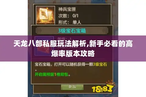 天龙八部私服玩法解析,新手必看的高爆率版本攻略 天龙八部私服玩法解析,新手必看的高爆率版本攻略