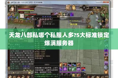 天龙八部私哪个私服人多?5大标准锁定爆满服务器