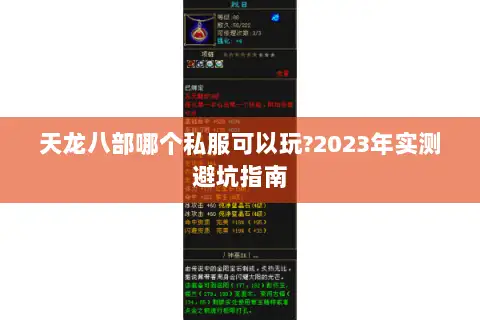 天龙八部哪个私服可以玩?2023年实测避坑指南