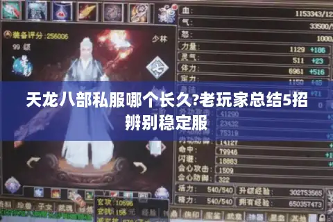 天龙八部私服哪个长久?老玩家总结5招辨别稳定服