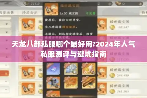 天龙八部私服哪个最好用?2024年人气私服测评与避坑指南 天龙八部私服哪个最好用?2024年人气私服测评与避坑指南